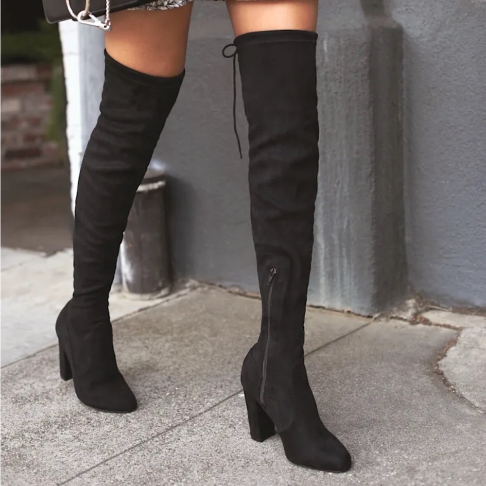 Lulus So Much Yes Suede Over the knee boots